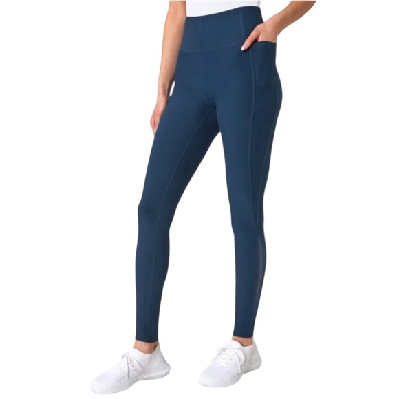 Mondetta High Waist Active Legging S Teal Side Pockets Mesh Moisture Wicking NWT - Picture 1 of 13